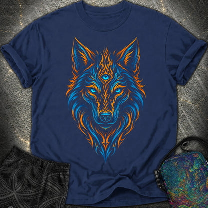 Mystic Tribal Wolf Comfort T-Shirt - Mystic Tribal Wolf Comfort T-Shirt - True Navy