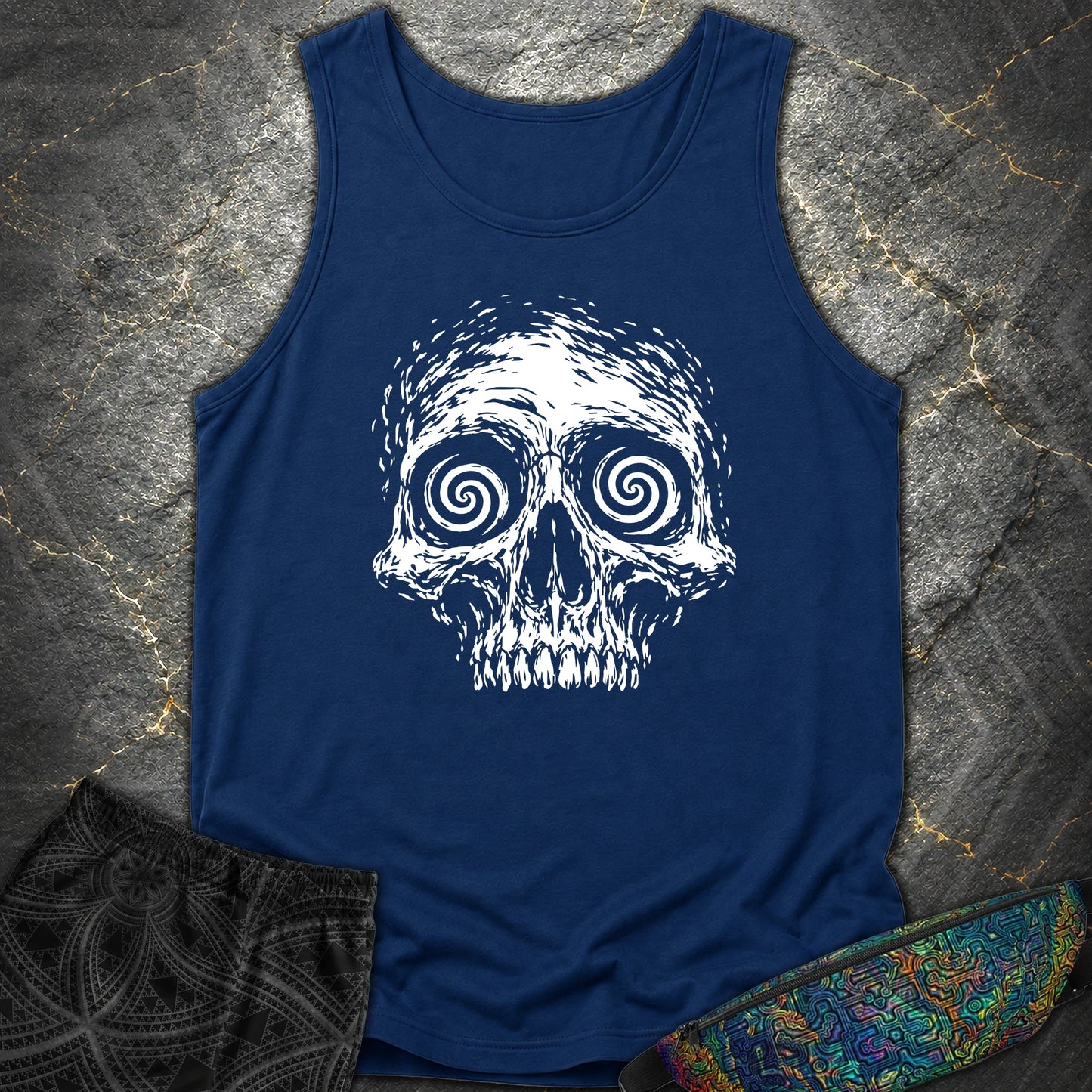 Hypnotic Skull Comfort Tank - Hypnotic Skull Comfort Tank - True Navy