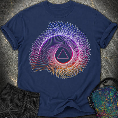 Spiralling Gradient Triangle - Spiralling Gradient Triangle Comfort T-Shirt - True Navy