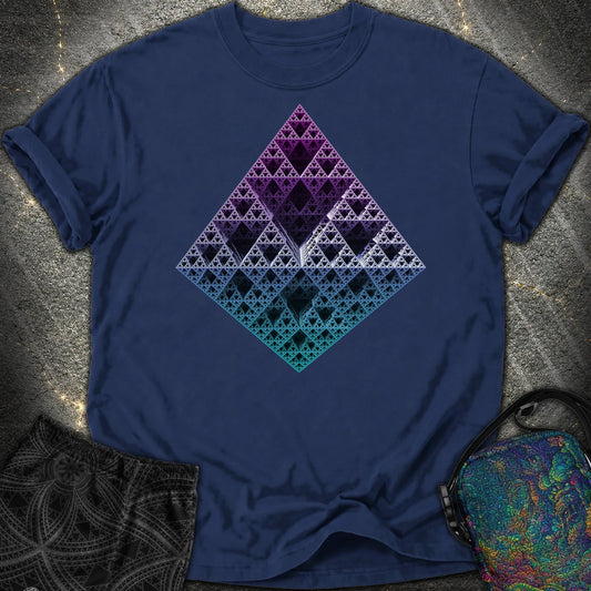 Sierpinski 3D Fractal Comfort T-Shirt - Sierpinski 3D Fractal Comfort T-Shirt - True Navy