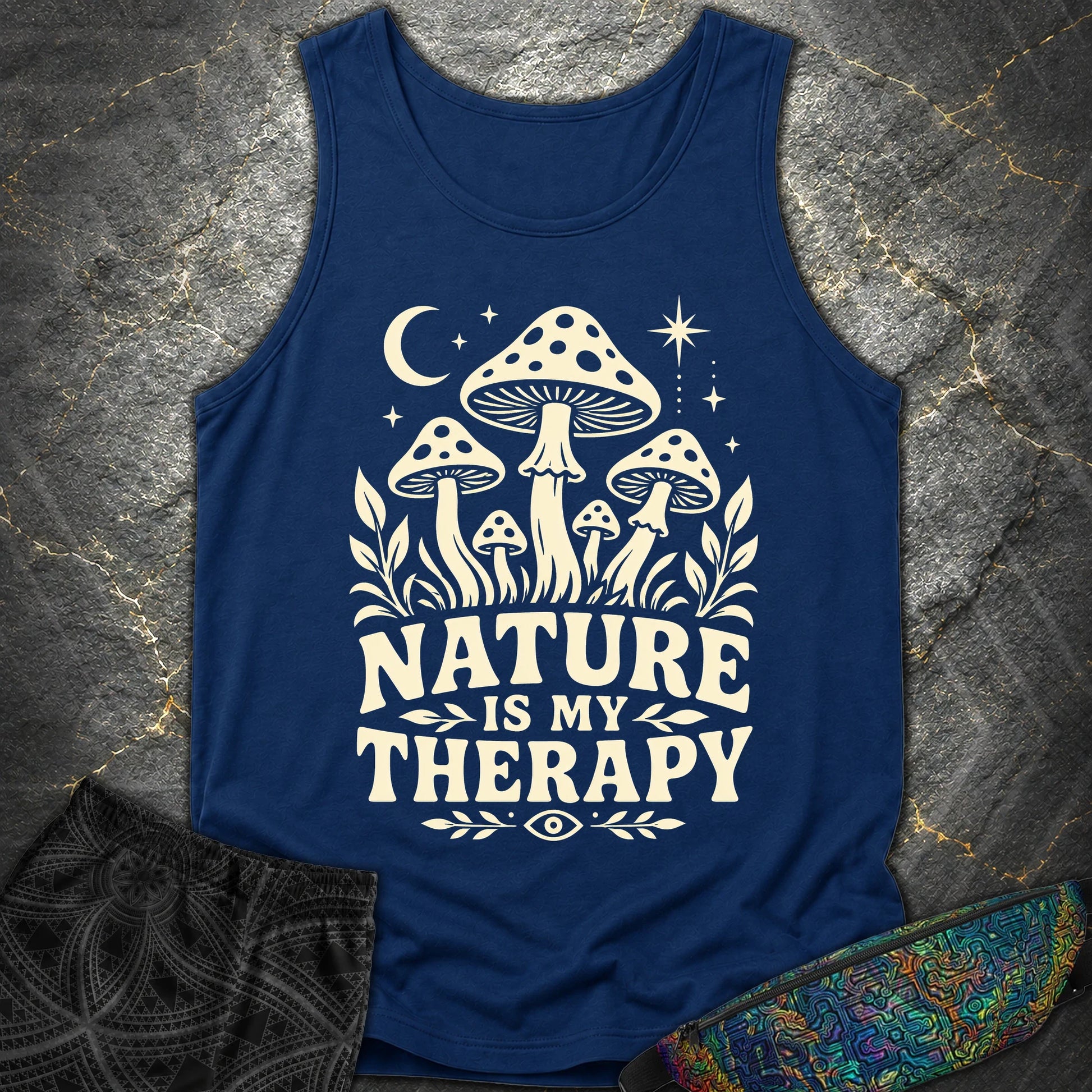 Nature Is My Therapy Mushroom Comfort Tank - Nature Is My Therapy Mushroom Comfort Tank - True Navy