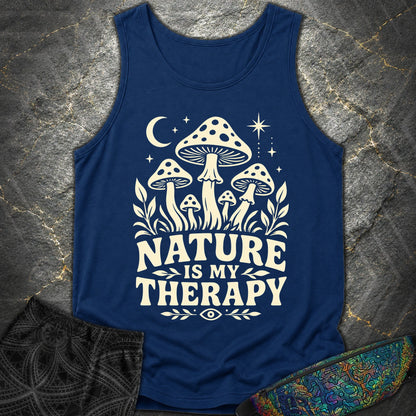 Nature Is My Therapy Mushroom Comfort Tank - Nature Is My Therapy Mushroom Comfort Tank - True Navy