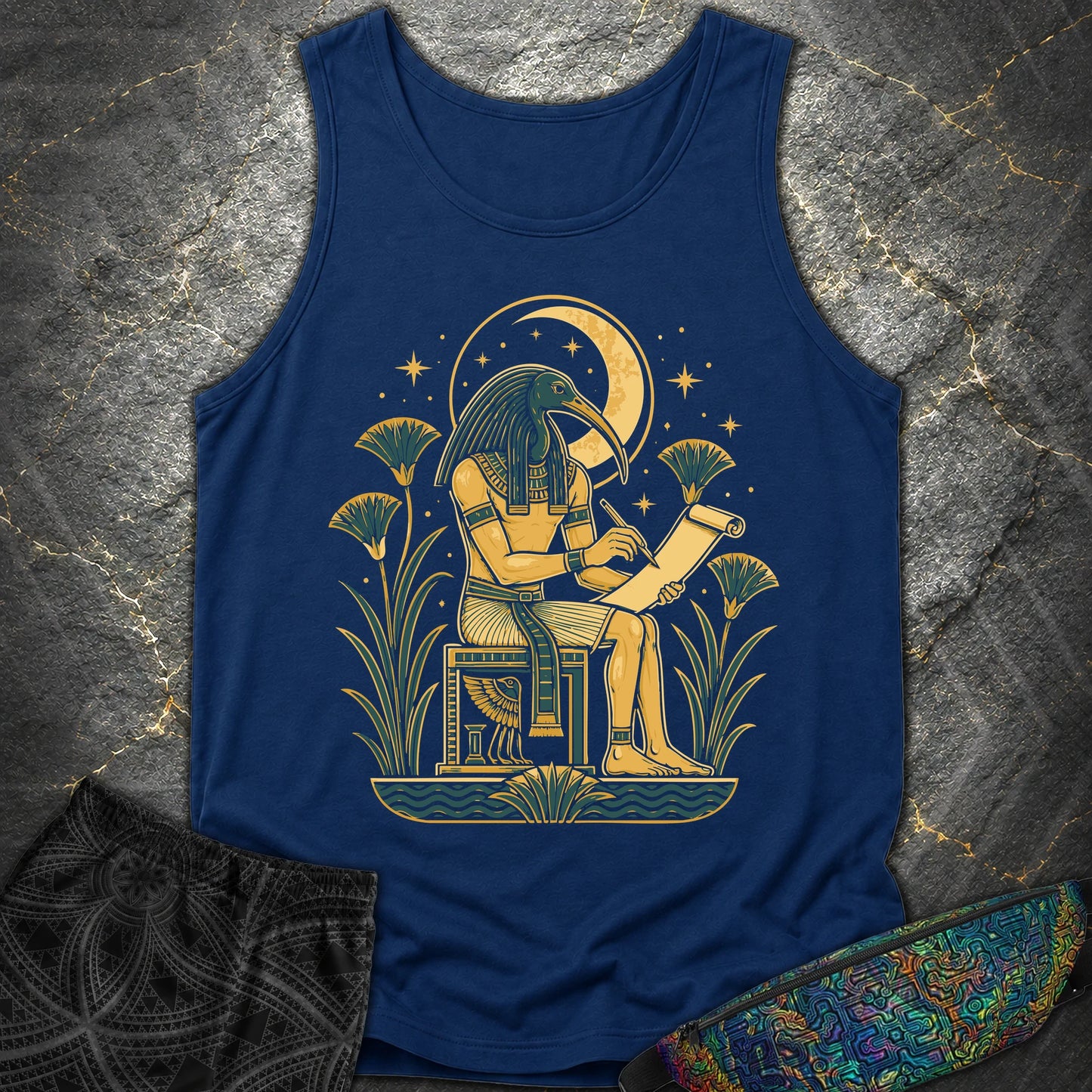 Moonlit Ibis Scribe - Moonlit Ibis Scribe Comfort Tank Top - True Navy