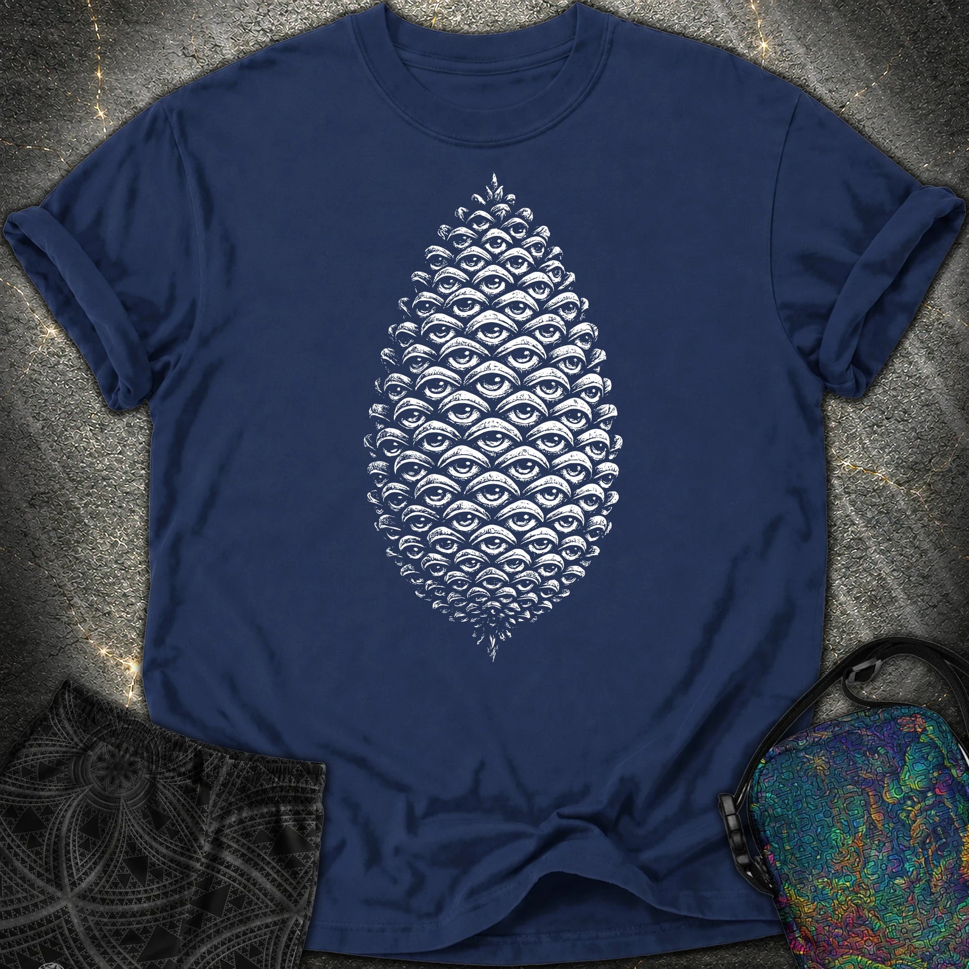 All Seeing Pinecone Comfort T-Shirt - All Seeing Pinecone Comfort T-Shirt - True Navy
