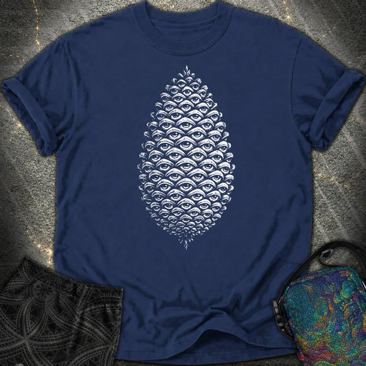All Seeing Pinecone Comfort T-Shirt - All Seeing Pinecone Comfort T-Shirt - True Navy