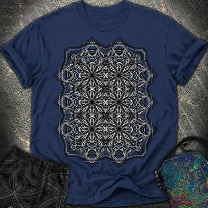 Monochrome Geometric Nexus - Monochrome Geometric Nexus Comfort T-Shirt - True Navy