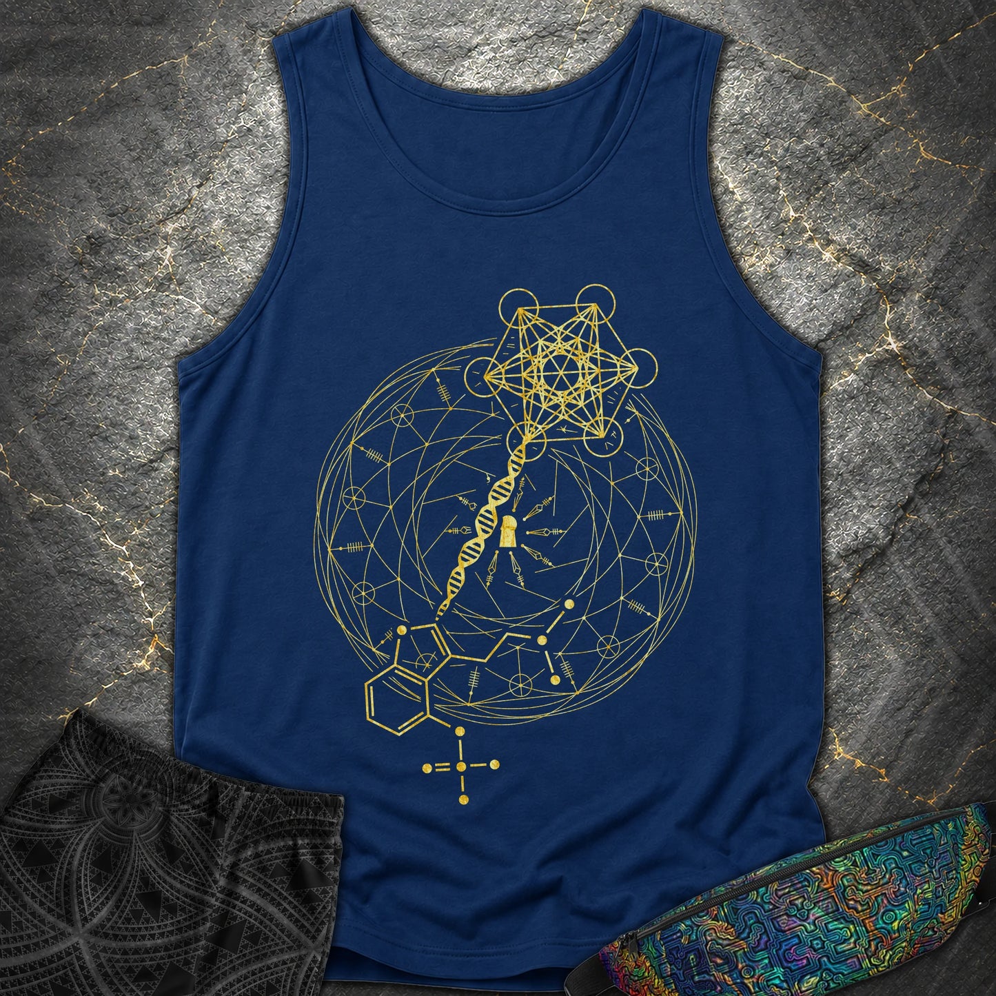 Psilocybin Key To Universe - Psilocybin Key To Universe Tank Top - True Navy