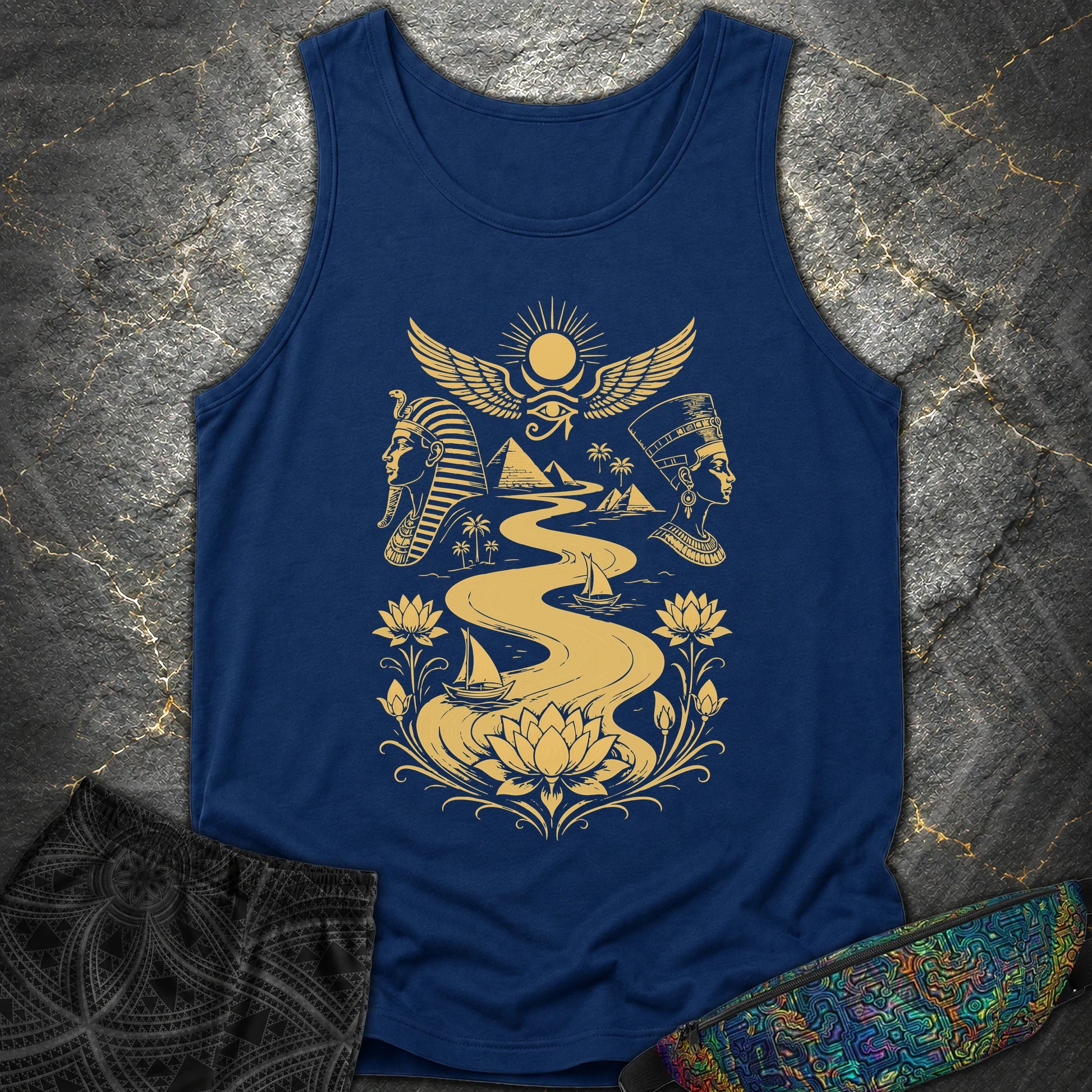 Golden Nile Between Two Crowns - Golden Nile Between Two Crowns Comfort Tank Top - True Navy
