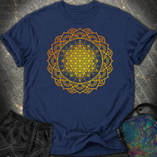 Tetrahedron Mandala Comfort T-Shirt - Tetrahedron Mandala Comfort T-Shirt - True Navy