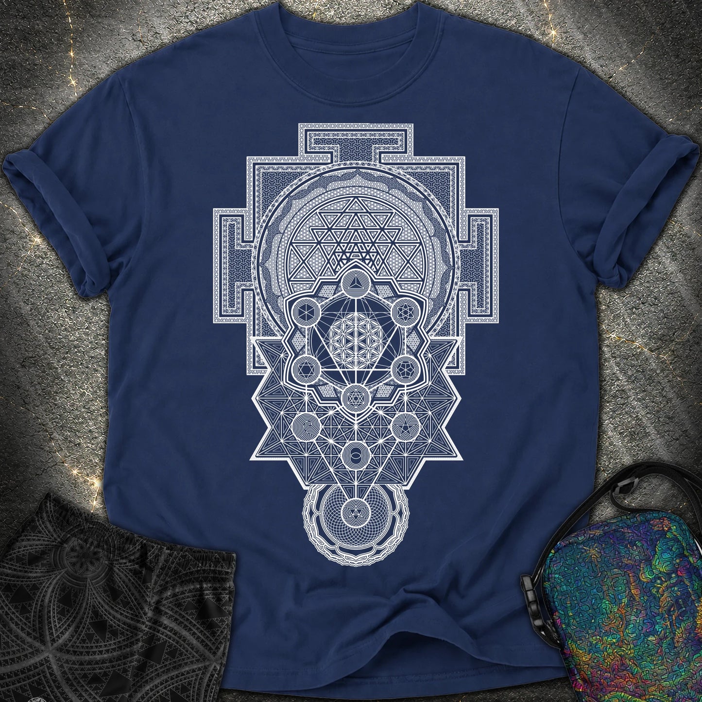Sacred Geometry Encyclopedia - Sacred Geometry Encyclopedia Comfort T-Shirt - True Navy
