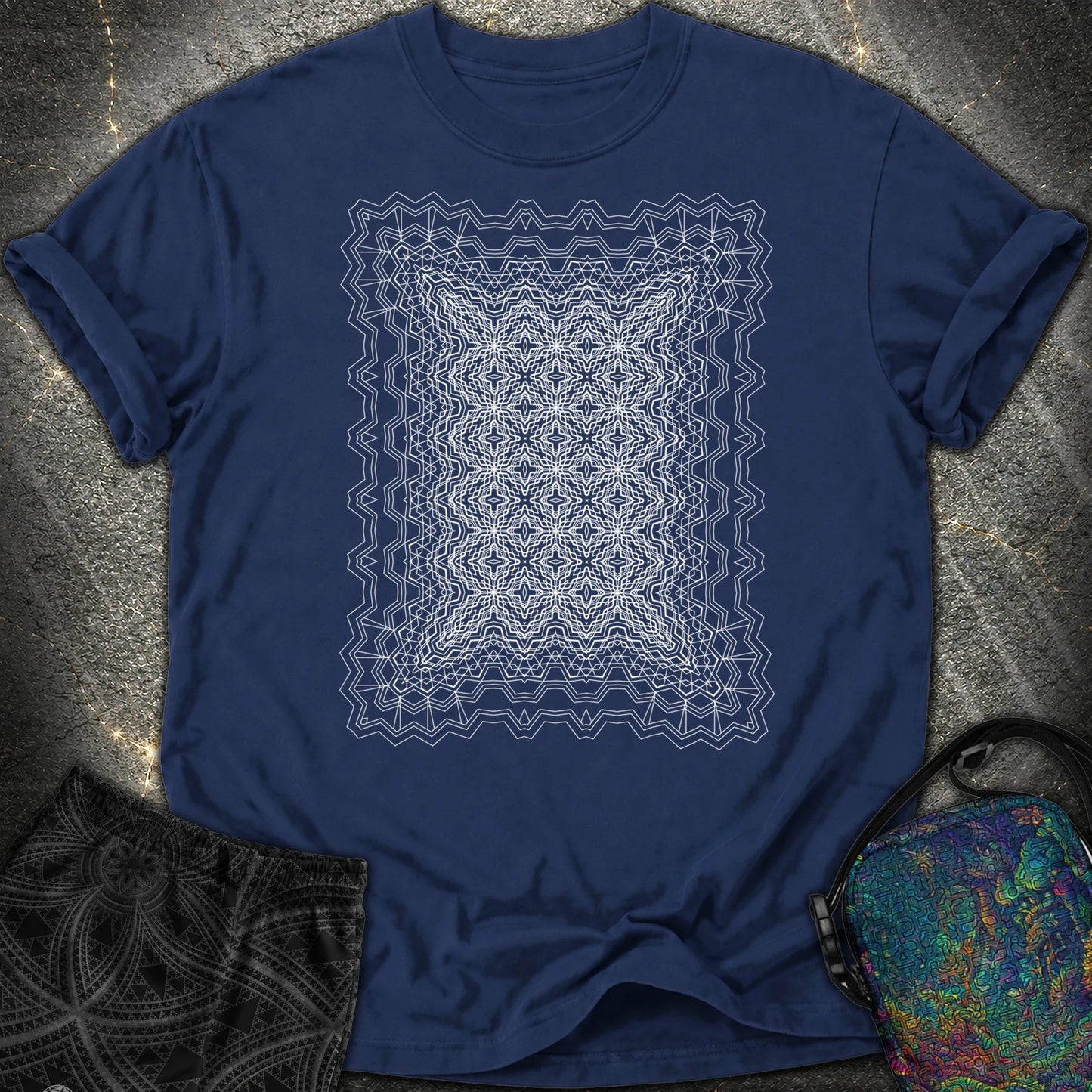 Infinite Geometric Lattice - Infinite Geometric Lattice Comfort T-Shirt - True Navy