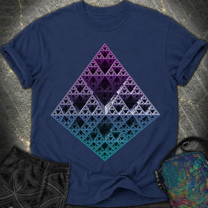 Sierpinski 3D Fractal T-Shirt - Sierpinski 3D Fractal Comfort T-Shirt - True Navy