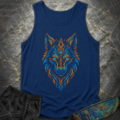 Mystic Tribal Wolf Comfort Tank Top - Mystic Tribal Wolf Comfort Tank Top - True Navy