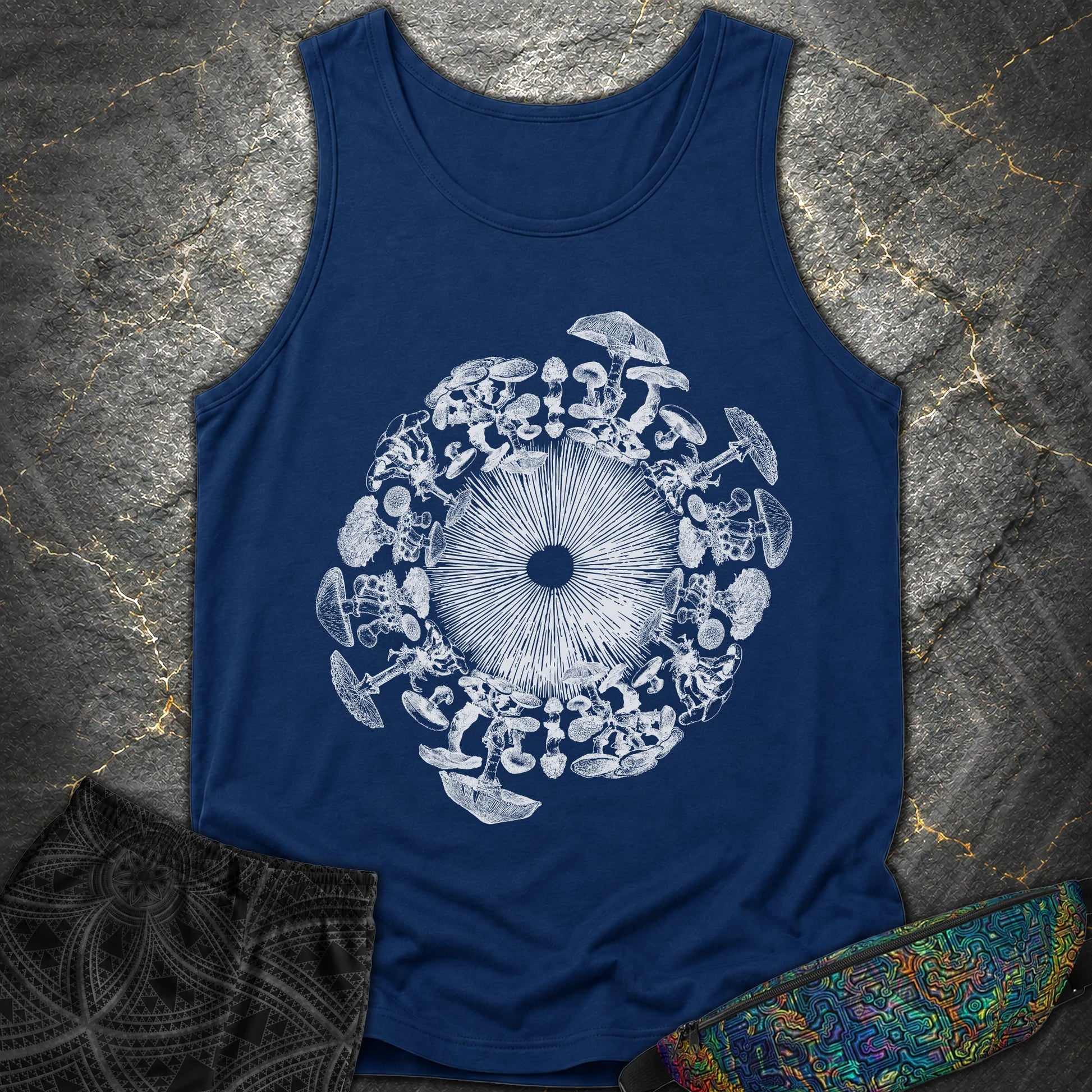 Mushroom Iris - Mushroom Iris Comfort Tank Top - True Navy