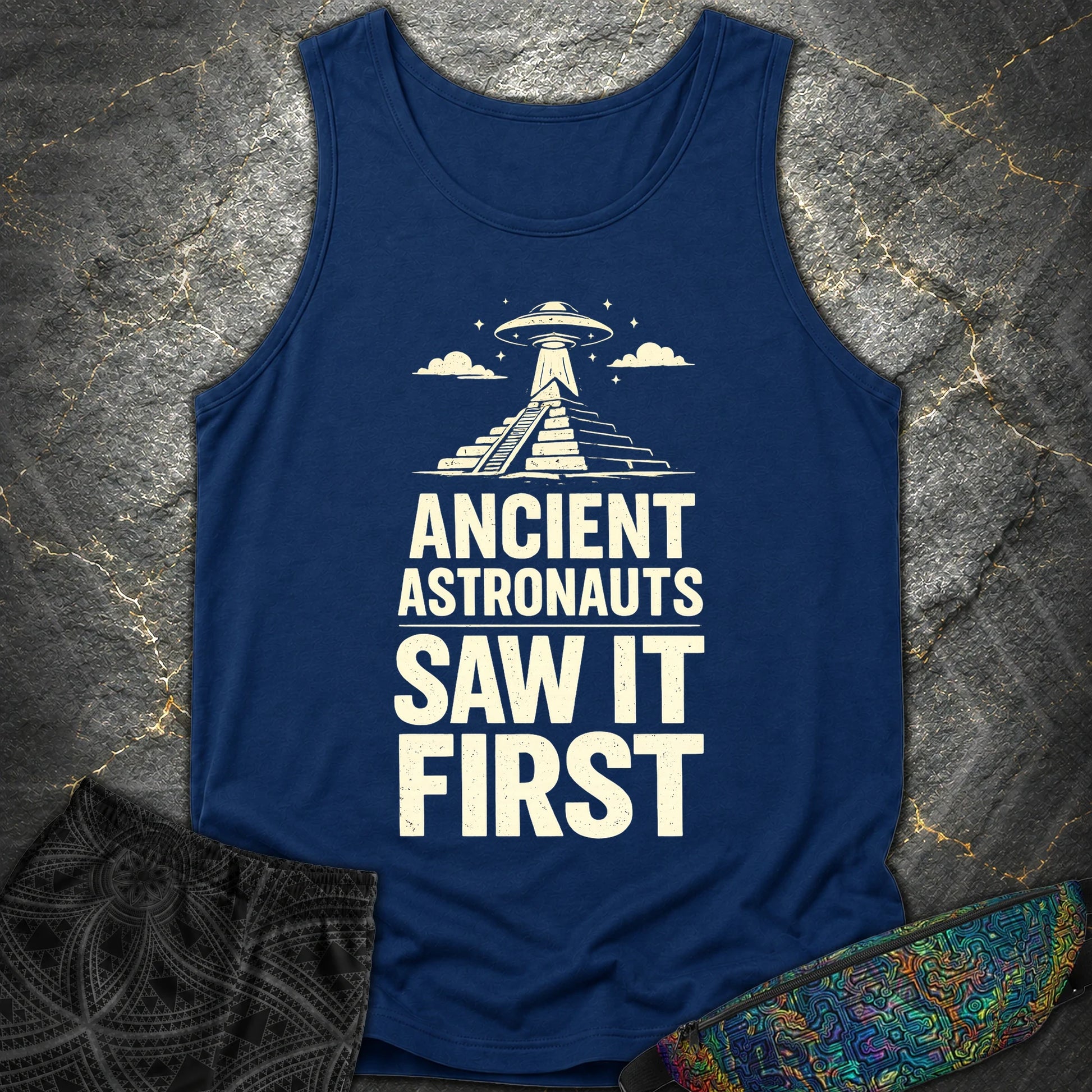 Ancient Astronaut Saw It First - Ancient Astronaut Saw It First Comfort Tank Top - True Navy