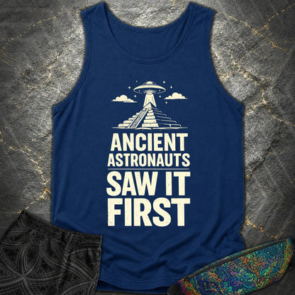 Ancient Astronaut Saw It First - Ancient Astronaut Saw It First Comfort Tank Top - True Navy