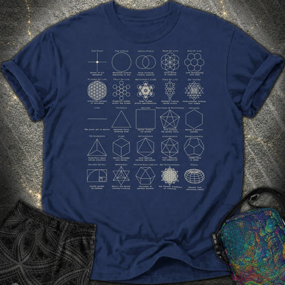 Sacred Geometry Figures Comfort T-Shirt - Sacred Geometry Figures Comfort T-Shirt - True Navy