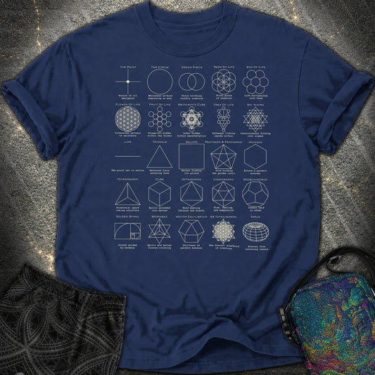 Sacred Geometry Figures Comfort T-Shirt - Sacred Geometry Figures Comfort T-Shirt - True Navy