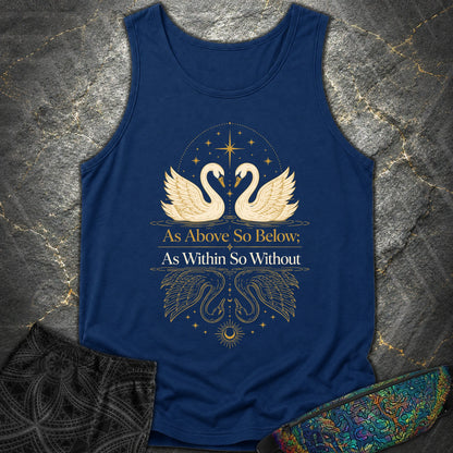 As Above So Below Swans - As Above So Below Swans Comfort Tank Top - True Navy