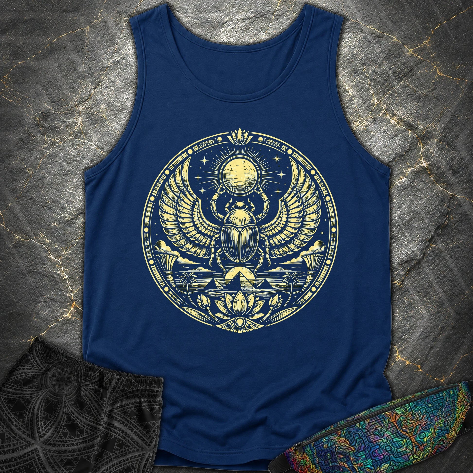 Winged Scarab of the Sun - Winged Scarab of the Sun Comfort Tank Top - True Navy