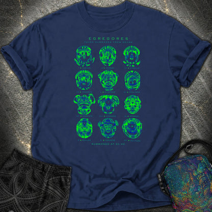Egregores Cymatic Faces Comfort T-Shirt - Egregores Cymatic Faces Comfort T-Shirt - True Navy