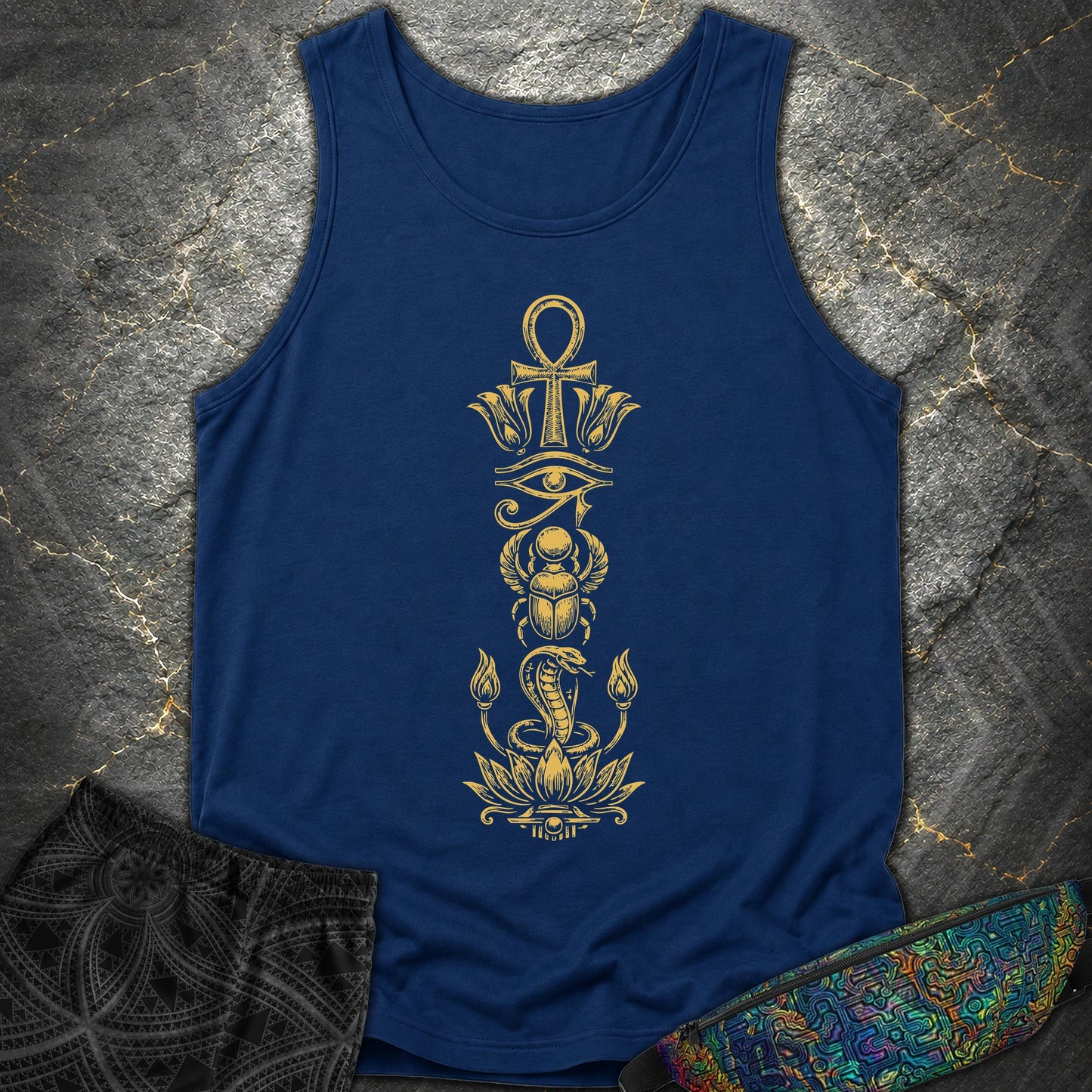 Ancient Egyptian Symbol Totem - Ancient Egyptian Symbol Totem Comfort Tank Top - True Navy