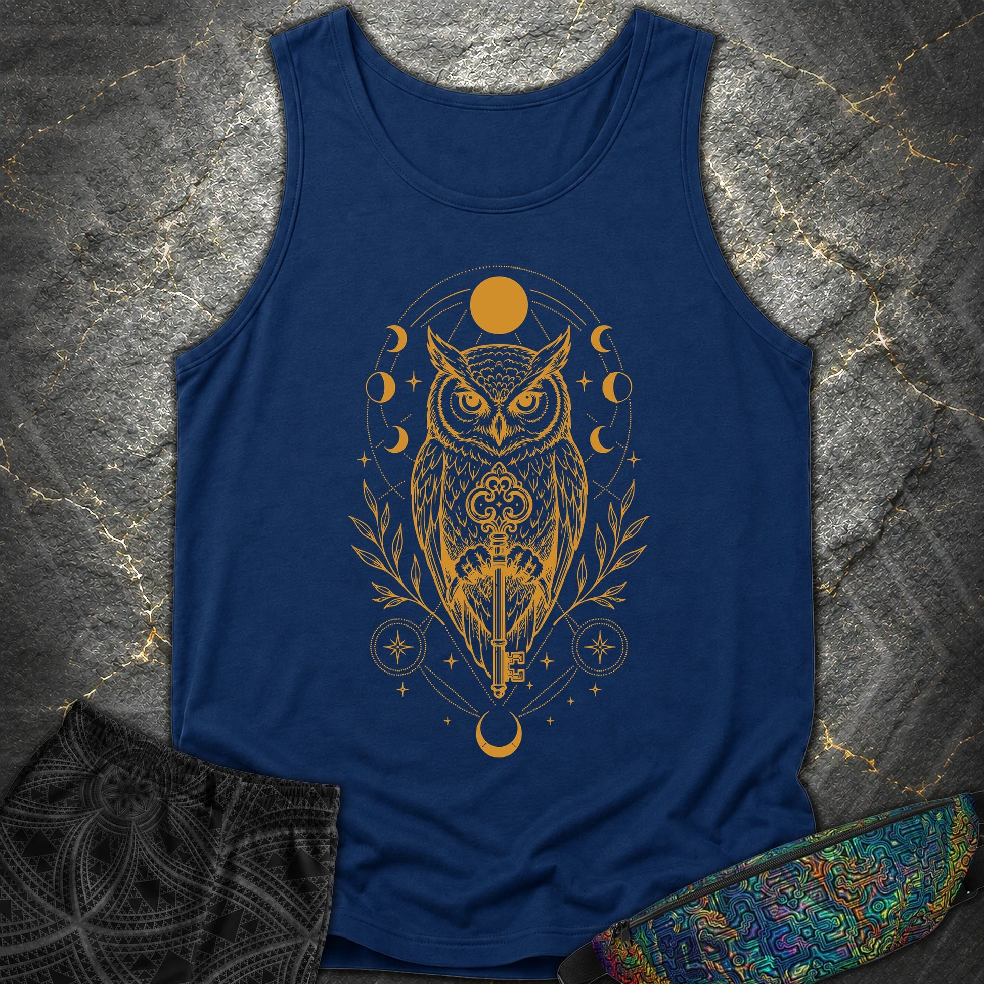 Owl Wisdom Key - Owl Wisdom Key Comfort Tank Top - True Navy