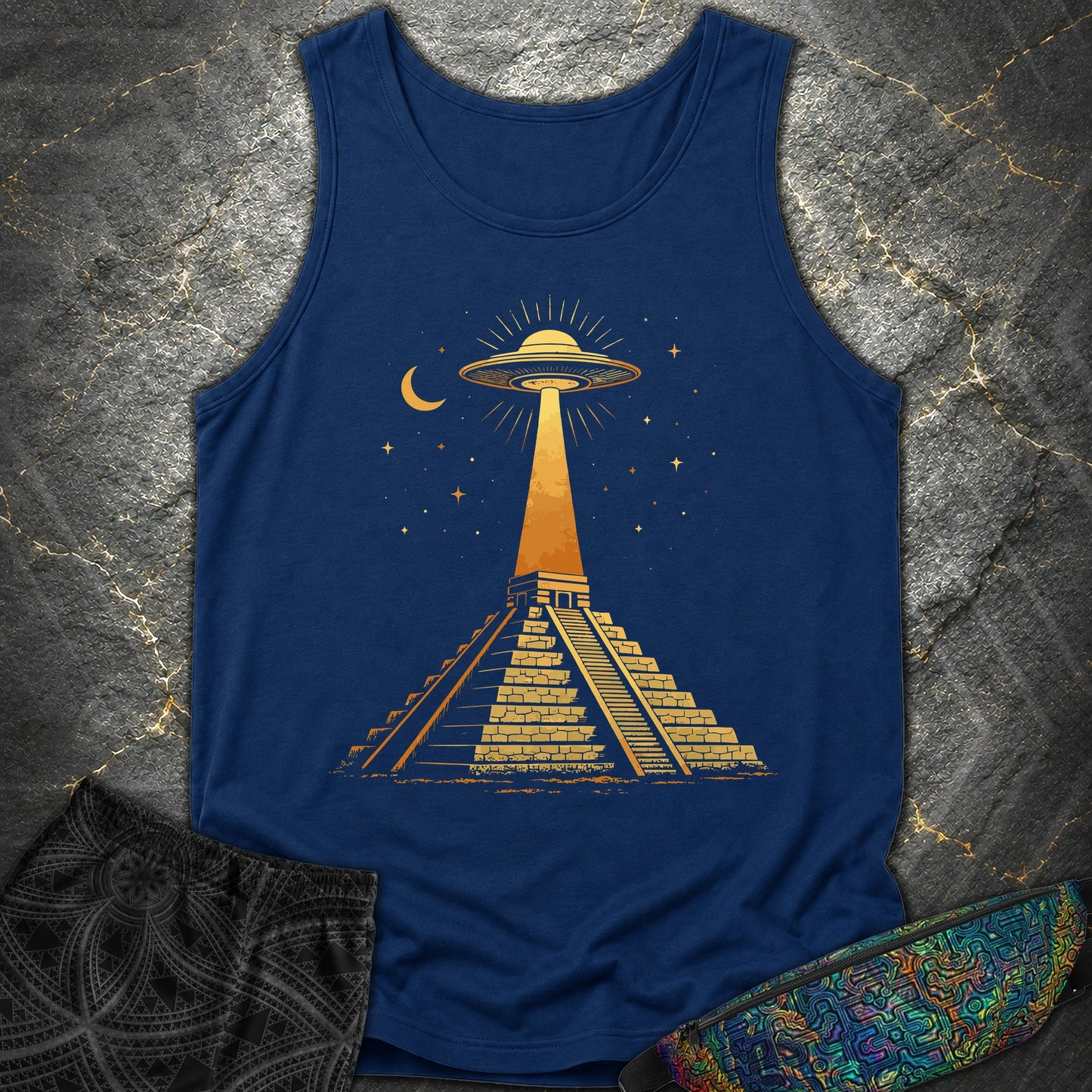 Piramida Majów I UFO - Piramida Majów I UFO Comfort Tank Top - True Navy