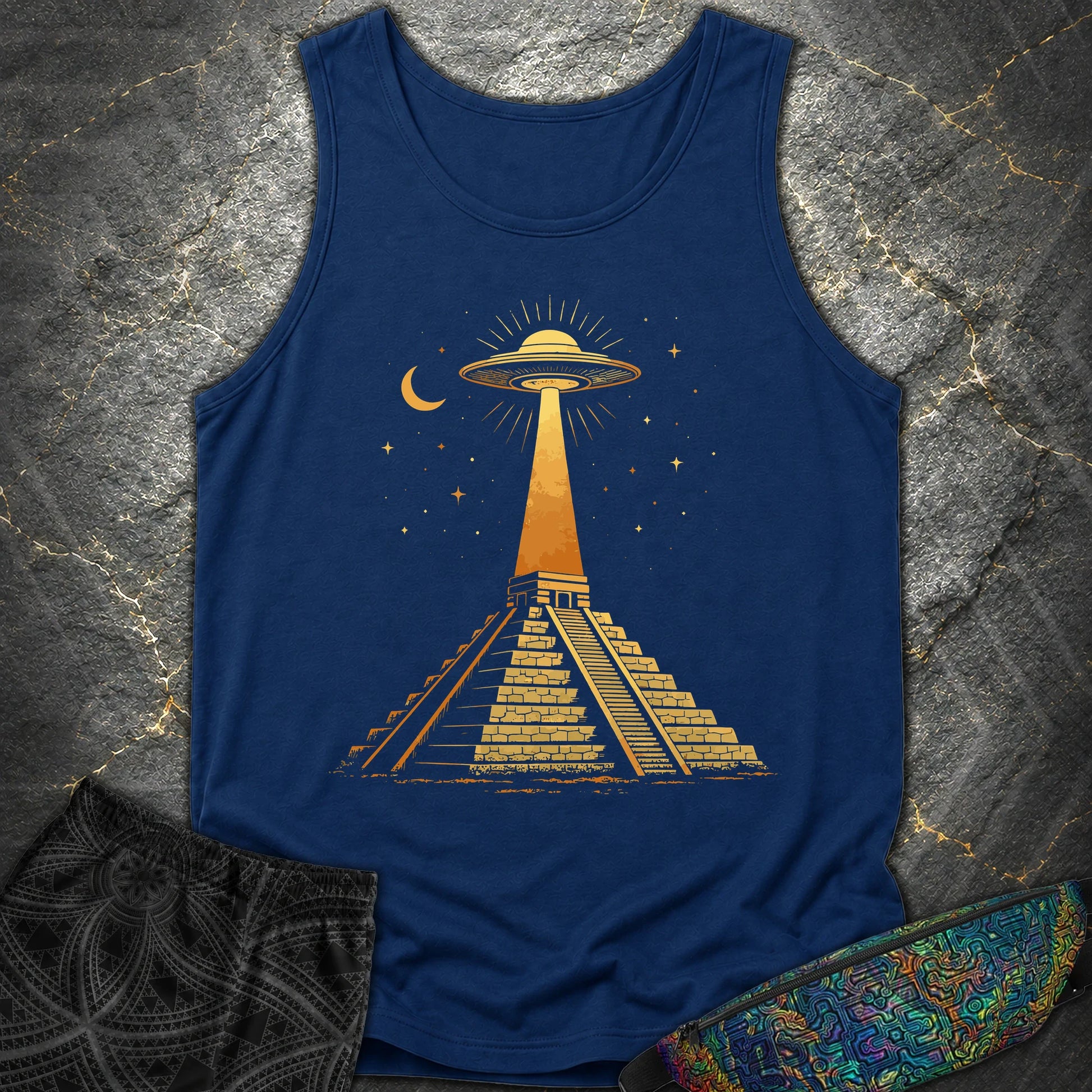 Piramida Majów I UFO - Piramida Majów I UFO Comfort Tank Top - True Navy