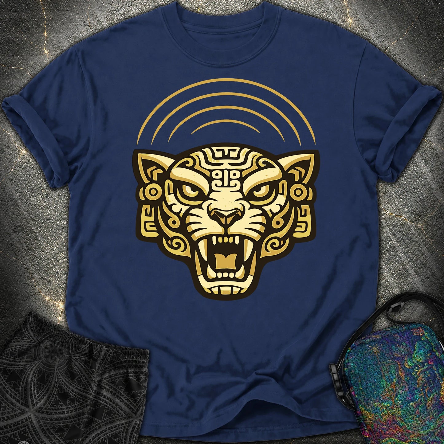 Mayan Jaguar - Mayan Jaguar Comfort T-Shirt - True Navy