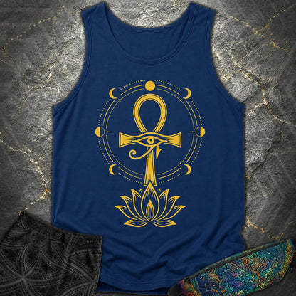 Eye of Life Above Lotus - Eye of Life Above Lotus Comfort Tank Top - True Navy
