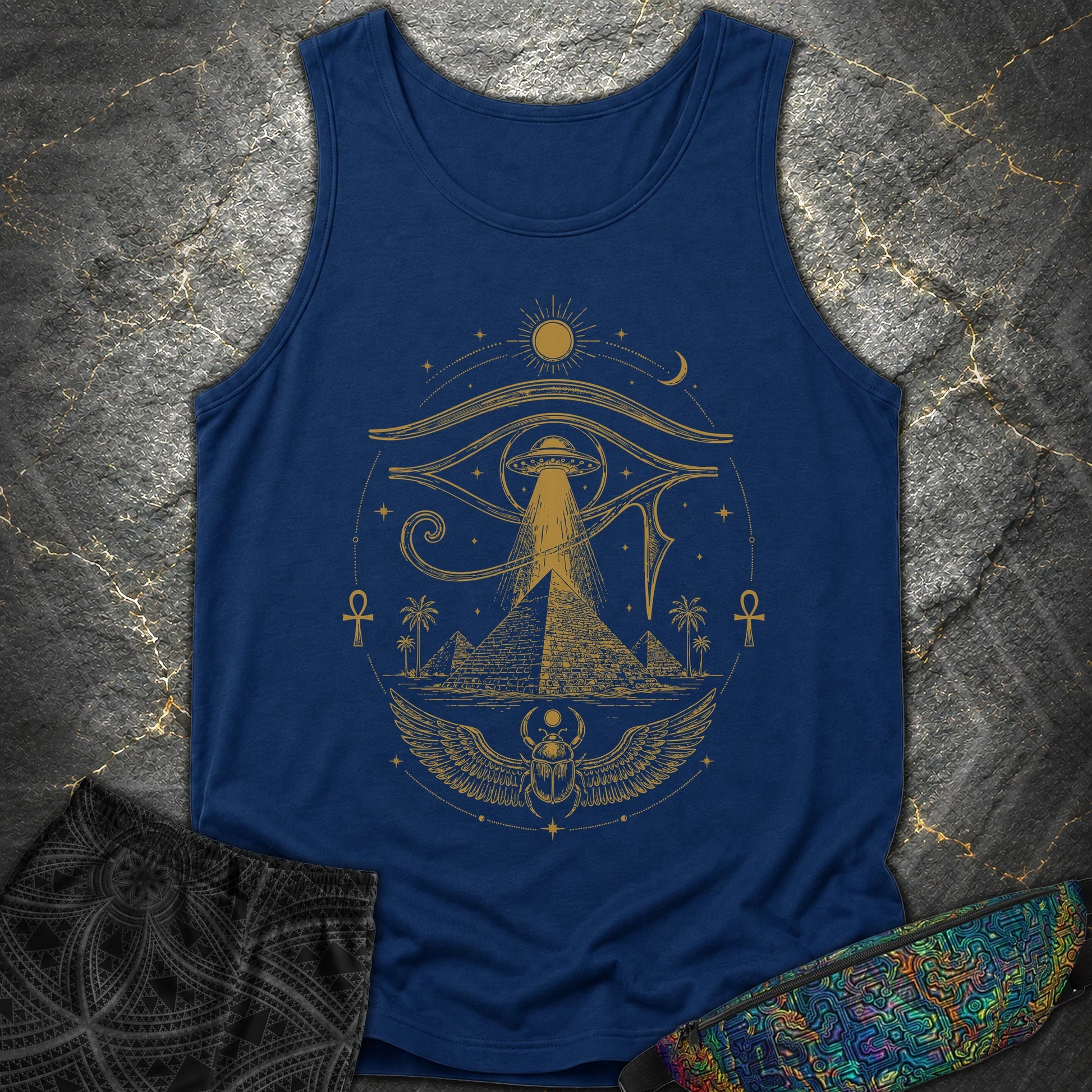 Ancient Eye Over the Pyramids - Ancient Eye Over the Pyramids Comfort Tank Top - True Navy
