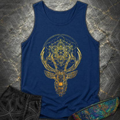 Metatron's Cube Deer T-Shirt - Metatron's Cube Deer Comfort Tank Top - True Navy