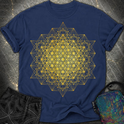 64 Tetrahedron Metatron Grid - 64 Tetrahedron Metatron Grid Comfort T-Shirt - True Navy