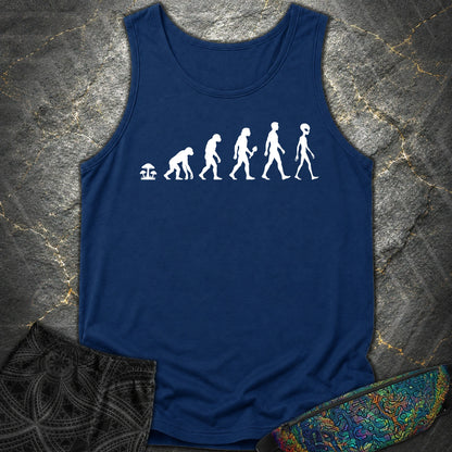 Mushroom Evolution Transformation Comfort Tank - Mushroom Evolution Transformation Comfort Tank - True Navy