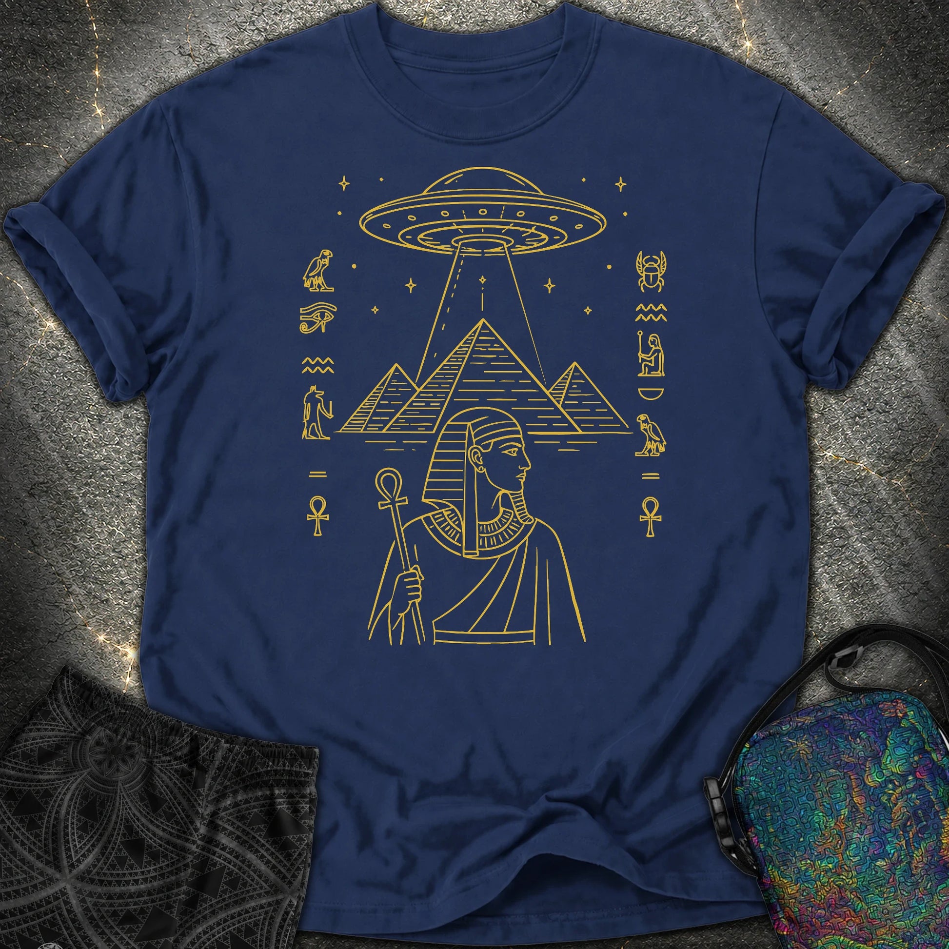 Pyramid Signal Over the Pharaoh - Pyramid Signal Over the Pharaoh Comfort T-Shirt - True Navy