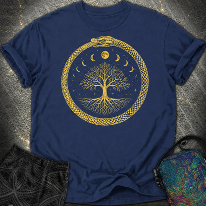 Ouroboros Moon Tree Comfort T-Shirt - Ouroboros Moon Tree Comfort T-Shirt - True Navy