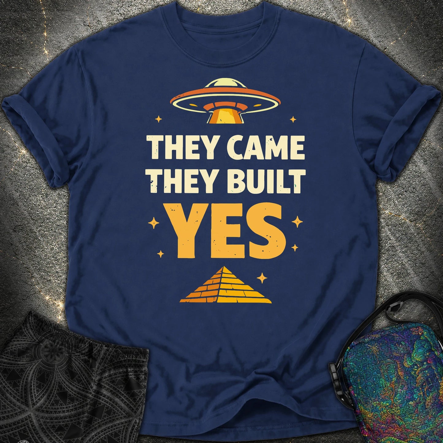 They Came They Built Yes - They Came They Built Yes Comfort T-Shirt - True Navy