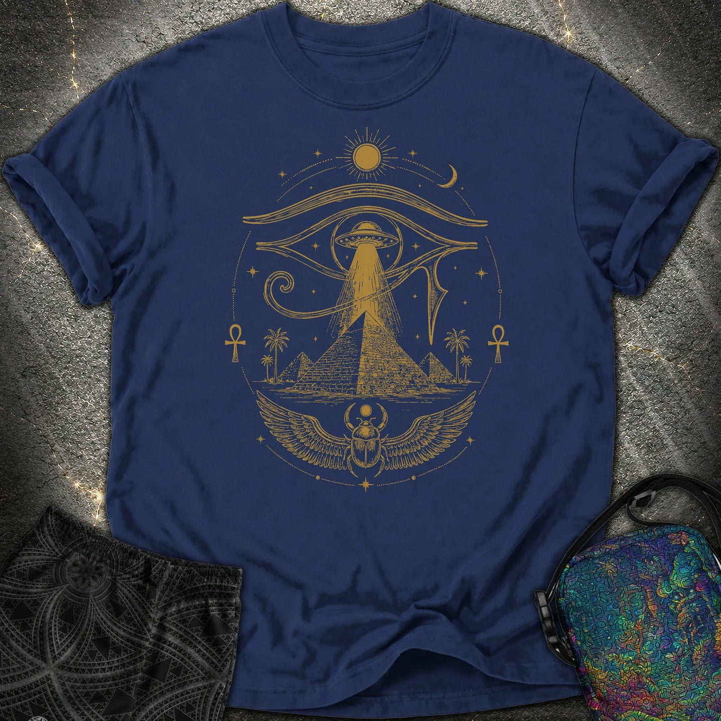Ancient Eye Over the Pyramids - Ancient Eye Over the Pyramids Comfort T-Shirt - True Navy