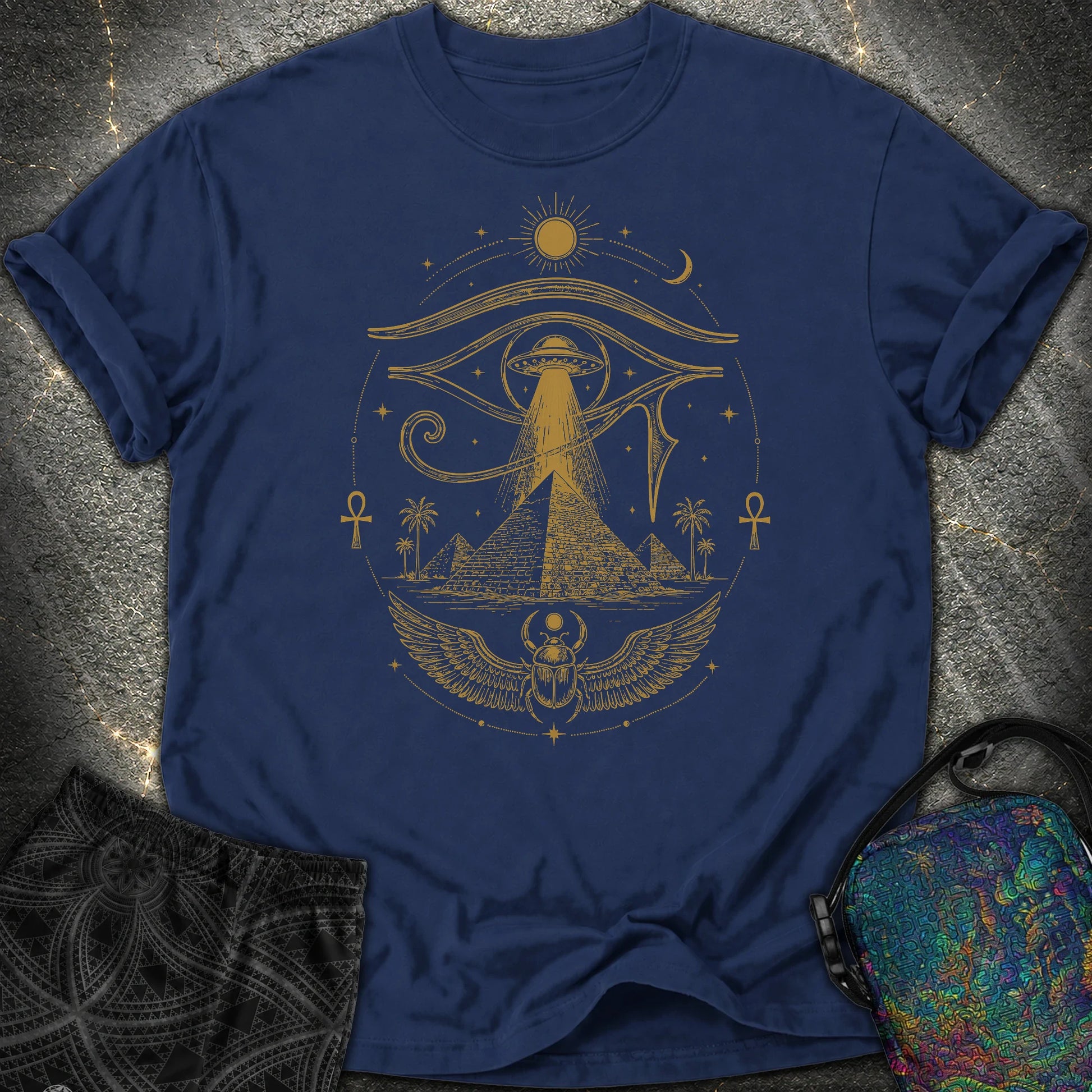 Ancient Eye Over the Pyramids - Ancient Eye Over the Pyramids Comfort T-Shirt - True Navy