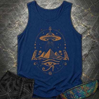 Starship Above the Sacred Pyramids - Starship Above the Sacred Pyramids Comfort Tank Top - True Navy