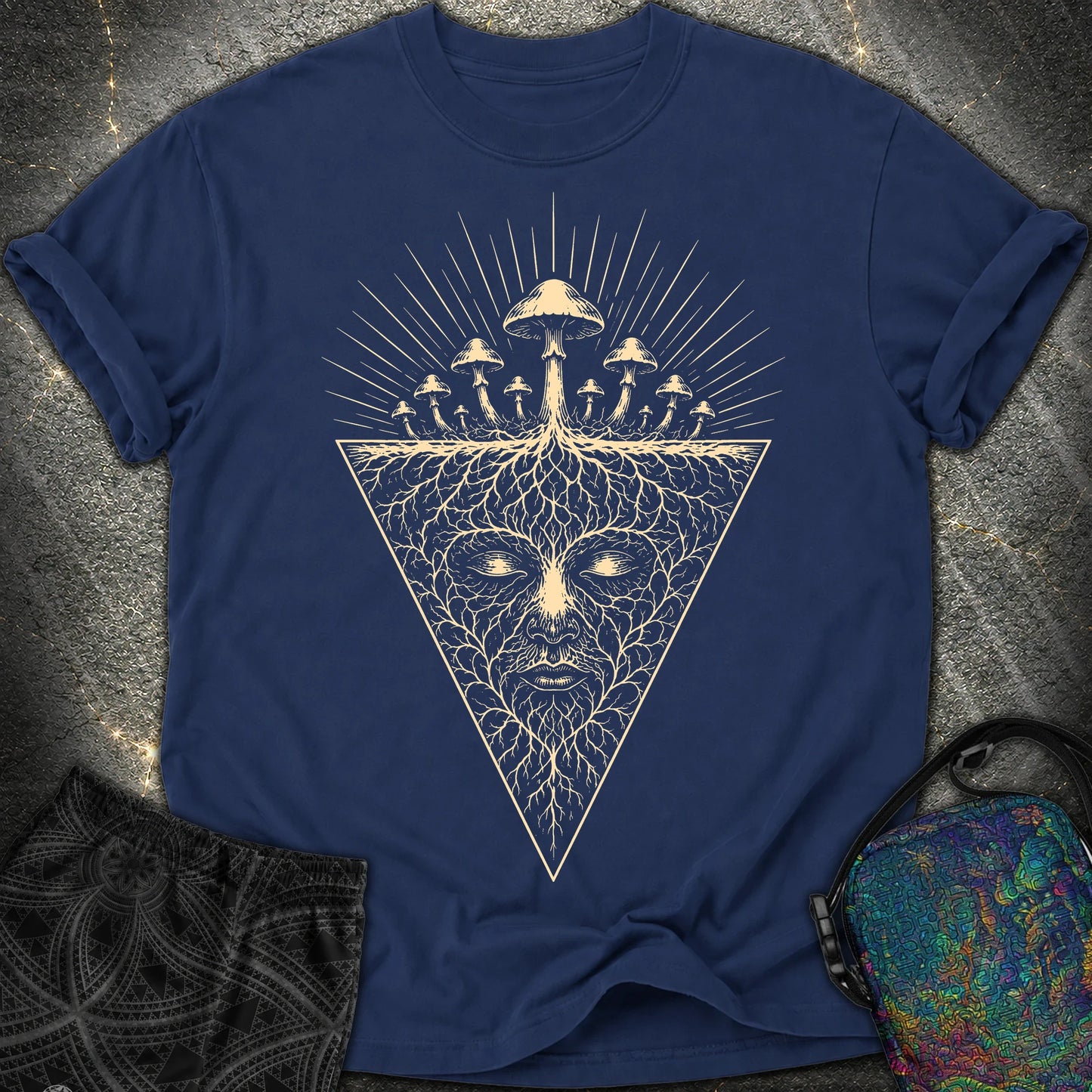 Mycelium Consciousness - Mycelium Consciousness Comfort T-Shirt - True Navy