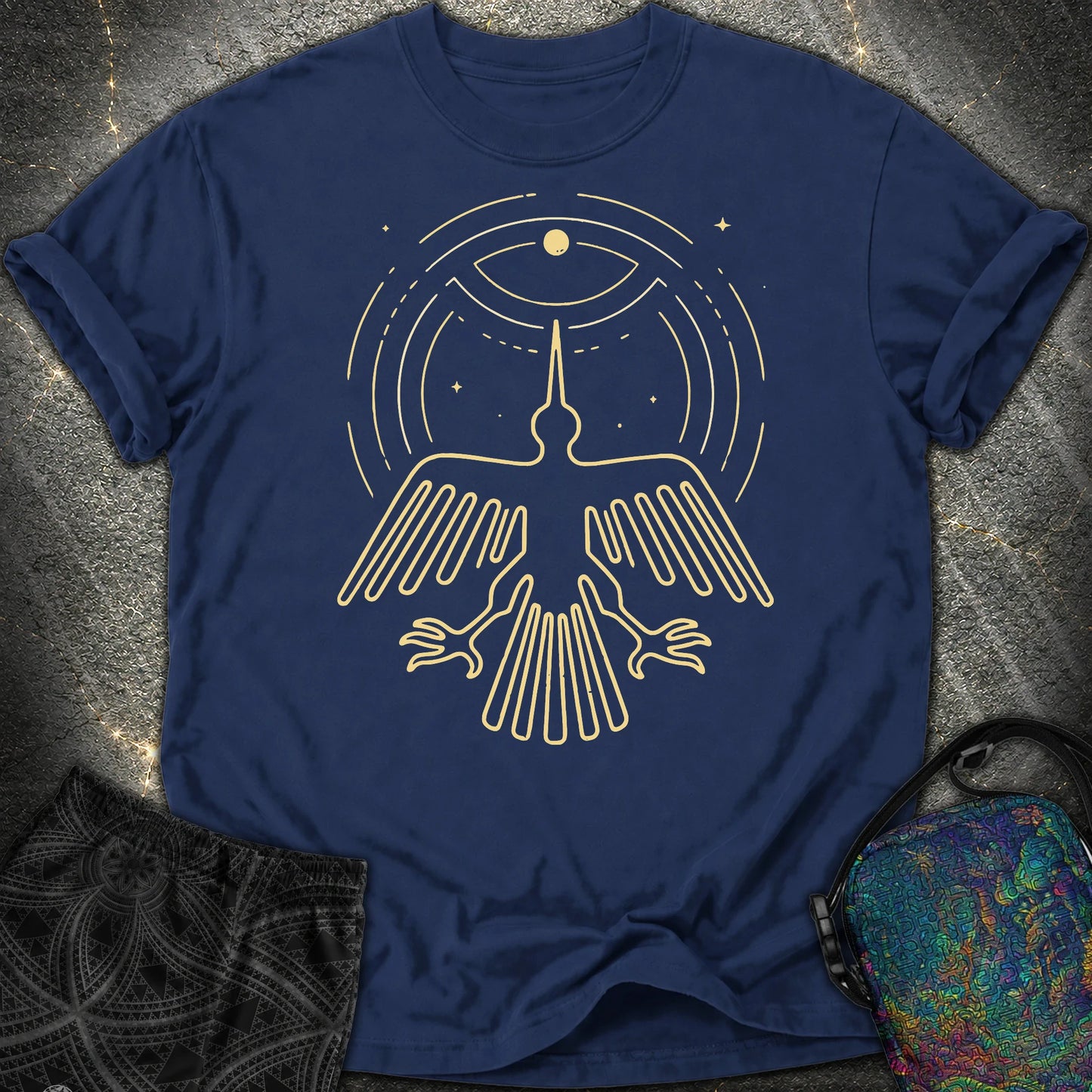 Geoglif Ptaka - Geoglif Ptaka Comfort T-Shirt - True Navy