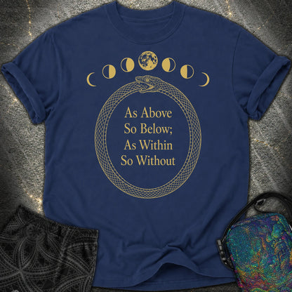 As Above So Below Gold Ouroboros - As Above So Below Gold Ouroboros Comfort T-Shirt - True Navy