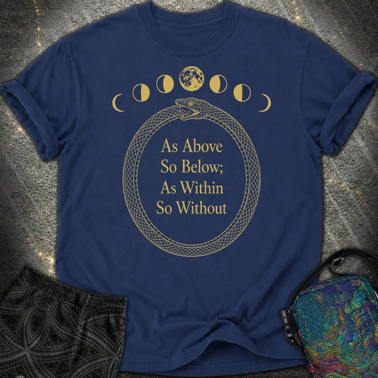 As Above So Below Gold Ouroboros - As Above So Below Gold Ouroboros Comfort T-Shirt - True Navy