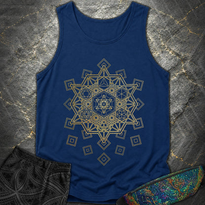 Metatron and Platonic Solids T-Shirt - Metatron and Platonic Solids Comfort Tank Top - True Navy