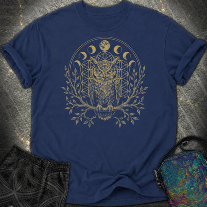 Owl Flower Of Life - Owl Flower Of Life Comfort T-Shirt - True Navy