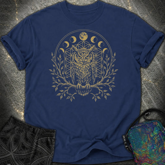 Owl Flower Of Life - Owl Flower Of Life Comfort T-Shirt - True Navy