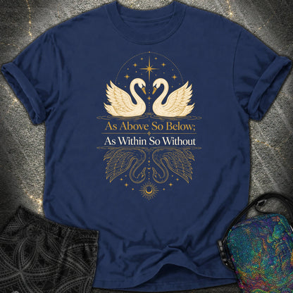 As Above So Below Swans Comfort T-Shirt - As Above So Below Swans Comfort T-Shirt - True Navy