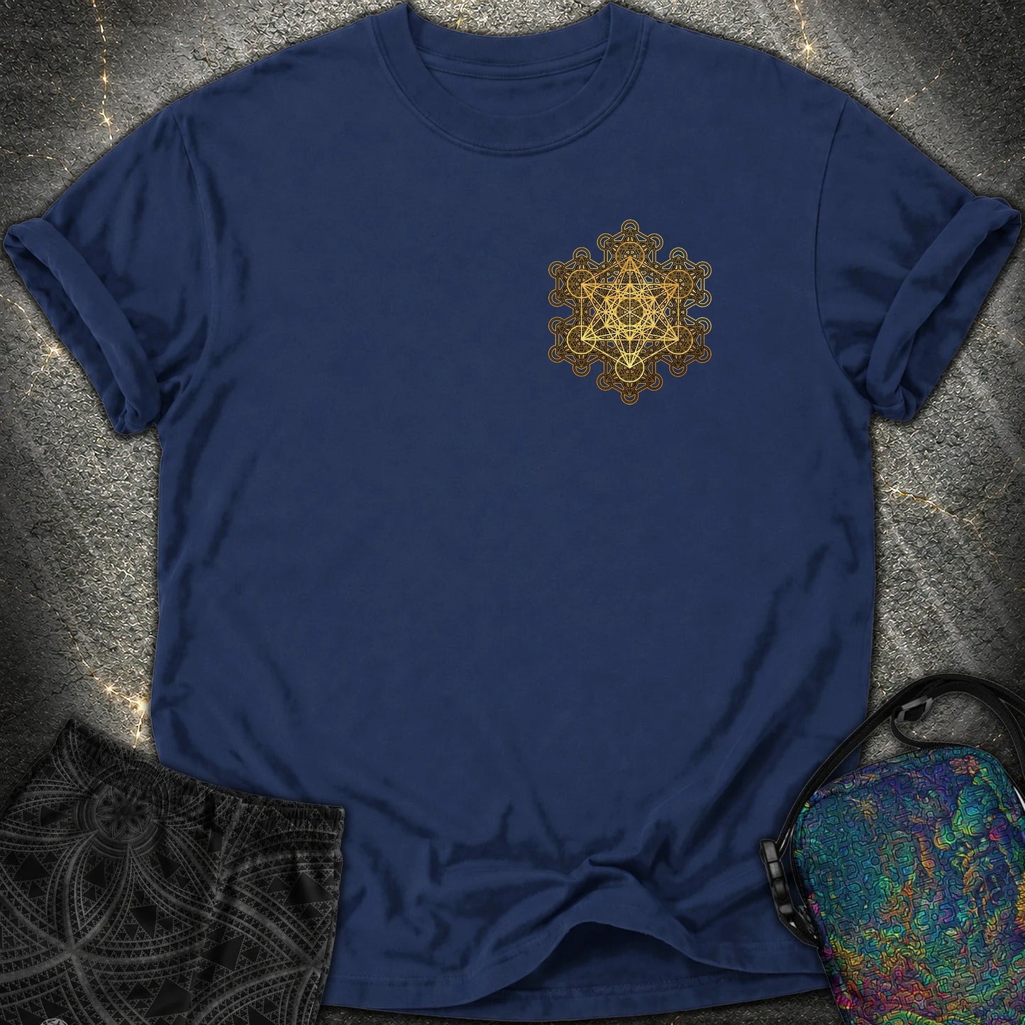 Metatron Fractal Star Comfort T-shirt - Metatron Fractal Star Comfort T-shirt - True Navy